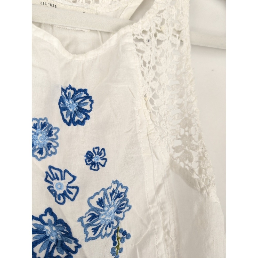 Abercrombie Fitch Y2K Floral Lace Fairy Embroidered Tank White Size S Boho Indie - Picture 9 of 9